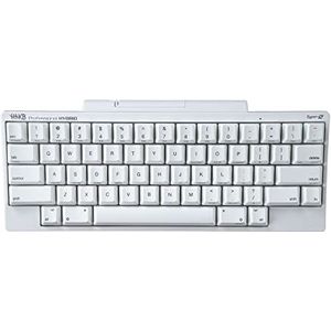HHKB Professional Hybrid Type-S Snow-toetsenbord, wit, draadloos mechanisch 60% compact toetsenbord, draagbaar, stille toetsen, Bluetooth en USB-C, bedrukte keycap