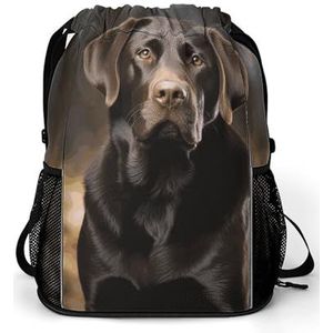 Verstelbaar trekkoord Gym Sack Een Zwarte Labradorhond en Zwarte