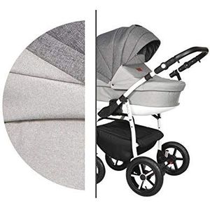 Reissysteem 3in1 Isofix Buggy Pram Carrycot Pushchair Zipy Q door ChillyKids 3in1 with baby seat Silver White ZQ/160C