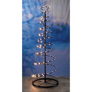 Metalen kerstboom met 100 leds in warm wit, lichtboom voor buiten en binnen als kerstverlichting.