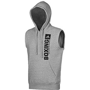adidas Heren Community Vertical Hoody Mouwloos Boxing Hoodie Mouwloos, Grijs/Zwart, M, grijs/zwart, M