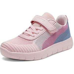 DREAM PAIRS Kids Unisex kinder tennisloopschoenen, roze, grijs, blauw, 37.5 EU