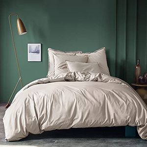 Matt & Rose Dekbedovertrek Beige - Lits Jumeaux - 240 x 220 cm, zonder kussenslopen - Katoen
