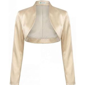 Bolerose Formeel Lang Mouw Satijn Bolero Shrug (Champagne, S)