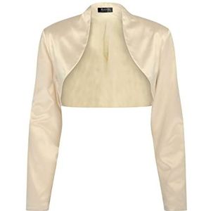 Bolerose Formeel Lang Mouw Satijn Bolero Shrug (Champagne, S)