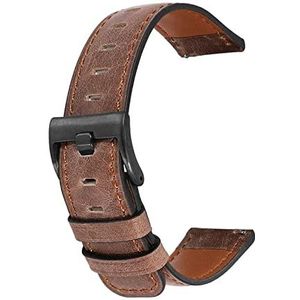 SZCURC Horlogebandje van echt leer met oliewas, zachte en duurzame reservearmband., marrón, 20 mm