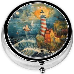 Ronde pillendoos draagbare medicijndoos voor reizen pillendoos, past zakken portefeuilles