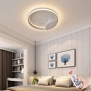JINWELL Acryl plafondlamp, smeedijzeren ronde woonkamerlamp, modern led-plafondlamp design, metalen kroonluchter voor de eetkamer, keuken, slaapkamer, badkamer, plafondverlichting, 24 W, één cirkel,
