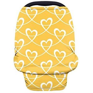 Wanyint Schattig hart ontwerp gele baby auto stoelhoezen - autostoel luifel voor baby's jongens meisjes, multi-gebruik verpleging borstvoeding covers, verpleging sjaal