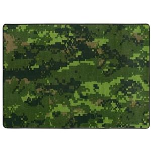 Groene leger digitale camouflage print vloerkleden, woonkamer vloermatten loper tapijt niet-overslaan kinderkamer mat spelen tapijt - 148 x 203 cm