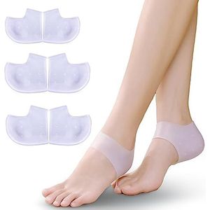 Zxfuture Gelhielcups (3 paar, geschikt voor FSA of HSA) - Geweldig voor hielpijn, vochtinbrengende verlichting voor genezing van droge gebarsten hielen, achillespeesontsteking en medische siliconen -