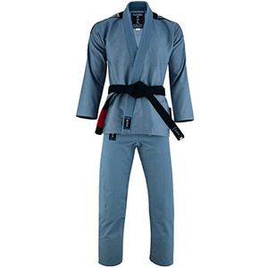 Playwell Volwassenen Mens Pro Elite BJJ Jiu Jitsu Gi - Grijs (Wordt geleverd met gratis witte BJJ riem) (A2)