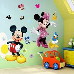 Muursticker Mickey Mouse Minnie vinylstickers stickers kinderkamers kinderkamer decoraties wanddecoratie 50 x 70 cm