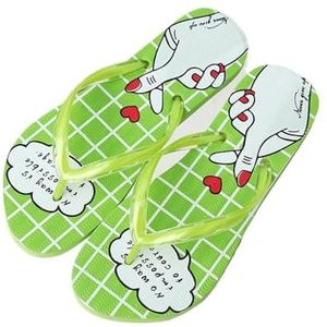 Doucheslipper, Zomerstrandslippers for mannen en vrouwen - Zachte zolen aan zee slippers(Green,40 EU)