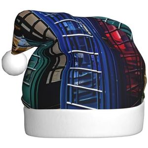 SSIMOO Britse telefooncabine kerstfeest hoeden volwassen kersthoeden, vakantie partij accessoires, licht op het feest!