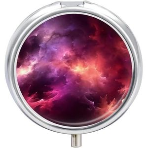 Ronde pillendoos draagbare pillendoos voor zak ronde pillendoos reizen kleine pillenorganizer 3 compartimenten metalen pillencontainer houder voor geneeskunde vitaminen visolie supplementen