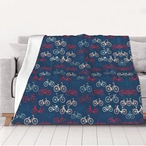 OKFSTY Wasbare, dubbelzijdige dikke fietsen deken warme pluche deken voor bank, bank, bed 152 x 203 cm