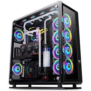 Thermaltake CA-1Q2-00M1WN-00 Core P8 TG E-ATX-PC-behuizing 3 x gehard 4 mm glazen zijpaneel Wall Mount zwart