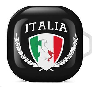 Italia Italië Italiaanse kaart vlag oordopjes hoesje compatibel met Samsung hard shell beschermhoes witte stijl