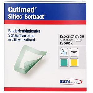 Cutimed Siltec Sorbact PU-verband 15x15 cm, 12 st