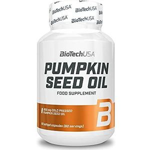 BioTechUSA Pumpkin Seed Oil | Koudgeperst| 600mg per Softgel | GMO-vrij, 60 capsules