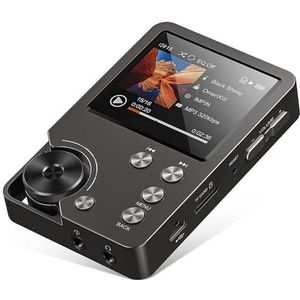 Hebupoe MP3-speler, draagbare digitale audio-muziekspeler High Definition DSD Lossless met 64 GB geheugenkaart