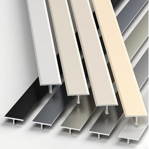 CMJYMX Instaplijst, T-profiel, waterdicht overgangsprofiel, verkrijgbaar in verschillende maten, scheidingsstrips voor laminaatvloeren, wit, 3 stuks x 100 cm