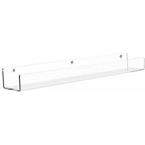 Wandplanken, Acryl onzichtbare zwevende boekenplank, transparante opbergwandplank vinyl platenrek, keuken/woonkamer/slaapkamer (Color : Style3, Size : 45cm/17.7in)