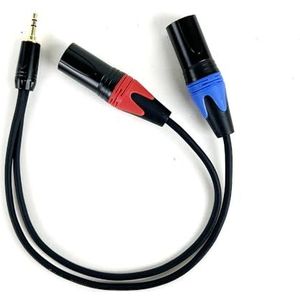 3.5mm 1/8 ''TRS Jack naar 2 XLR 3Pin Kabel Adapter, Male naar Male/Vrouwelijke 3.5 naar Dual XLR Breakout Y Splitter Kabel 0.3 m-5 m (Color : D1001H-MM-Blue-Red, Size : 5m)