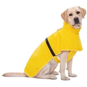 dog raincoat Hondenregenjas buiten waterdichte hondenregenjas regenjas hoge kraag reflecterend met riemgat middelgrote en hondenkleding (Color : Yellow, Size : XXL)