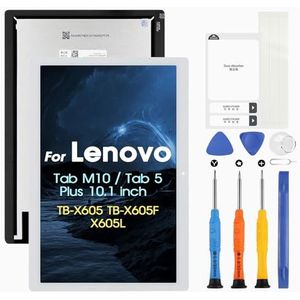 LCD-scherm voor Lenovo Tab 5 Plus Tab M10 TB-X605L TB-X605F TB-X605M TB-X605 LCD-scherm touchscreen montage vervanging glas digitizer met gereedschap (wit, niet voor TB-X505)