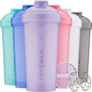 Hydra Cup | 6 Pack | Shaker Flessen voor Proteïne Poeder Shakes & Mixes, 28oz (900ml), Zes Kleuren, Draad Garde & Mengrooster, BPA Gratis Shaker Cup Blender Set