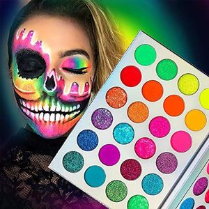 Make-up Paletten Oogschaduw Mat en Glitter, Afflano Professional Meest Gepigmenteerd 15 Kleuren, Donkerpaars Roze Zilver Violet Leuke Bruiloftshimmer Eyeshadow Palette Cosmetisch Voor Meisjes Dames