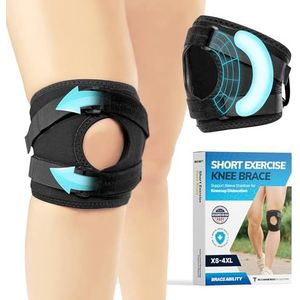 BraceAbility Plus Size Patellair Tracking Korte Kniebrace-XXXL Wandeloefening Ondersteuning Mouw Stabilizer voor Post Kneecap Dislocation, Tendonitis, Meniscus, Patellofemorale Pijn, Artritis (3XL)