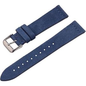 YingYou Suede Horlogebandje 20mm Hoge Kwaliteit Lederen Horlogeband Beige Bruin Zwart Grijs Blauw Vervangende Bands 18mm 22mm (Color : Blue, Size : 18mm)