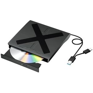 Externe schijf for laptop, draagbare dvd-cd-speler, lezer, schrijver, optische schijven, compatibel met Windows 11, 10 en Mac