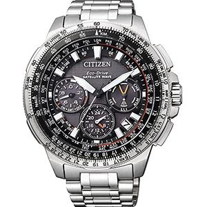 Citizen Heren Chronograaf Eco-Drive polshorloge Promaster Satellite Wave Titan, zilver, armband