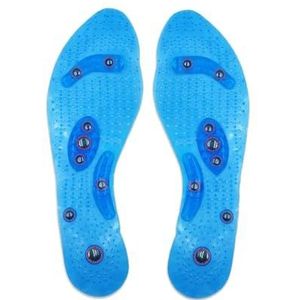 Magnetische therapie massage inlegzolen voor schoenen voet acupressuur verbeterde magnetische binnenzool punttherapie voeten lichaam detox pad vrouwen mannen (blauw, S)