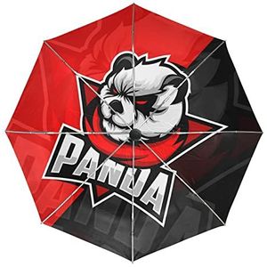 Leuke Cartoon Panda Dierenparaplu Automatisch Opvouwbaar Auto Open Sluiten Paraplu's Winddicht UV-bescherming voor Mannen Vrouwen Kinderen