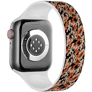 Solo Loop Band Compatibel met All Series Apple Watch 42/44/45/49mm (Camouflage Modern) Elastische Siliconen Band Strap Accessoire, Siliconen, Geen edelsteen