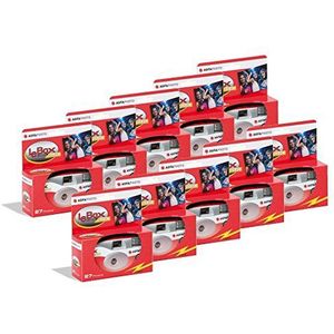 Agfa AG601020-10 AgfaPhoto LeBox Flash 400 Wegwerpcamera met flits, verpakking van 10 stuks