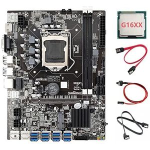 AMIUHOUN B75 ETH Mijnbouw Moederbord 8XPCIE Naar USB+G16XX CPU+2XSATA Kabel+Schakelaar Kabel LGA1155 MSATA B75 USB Moederbord