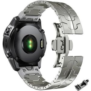 26 22mm Quick fit roestvrijstalen band for Garmin Fenix ​​8/7/7X/7XPro/6/6X/6XPro/5XPlus metalen release horlogeband(Titanium,26mm For Fenix 7X 6X/Pro 5XPlus)