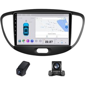 Carplay autoradio 2 Din geldt voor Hyundai i10 2007-2013 met Android Auto Bluetooth 9inch touchscreen autoradio met FM-radio/RDS DSP GPS stuurwielbediening+achteruitrijcamera(C20)
