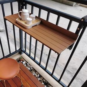 ZENCIX Opklapbare balkontafel, tuintafel, wandgemonteerde klaptafel, terrasrelingtafel, multifunctionele klaptafel, vrijetijdsbesteding, multifunctionele klaptafel, wit, 80 x 25 cm