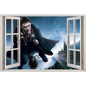 BAOJIAN wall sticker Harry Potter Hogwarts 3D Window View Decal Graphic MUURSTICKER Art Mural H318