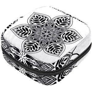 Maandverband Opbergtas, Vrouwelijke Product Pouches Draagbare Periode Kit Tas voor Meisjes Vrouwen Dames Mandala's Bloem, Meerkleurig, 4.7x6.6x6.6 in/12x17x17 cm