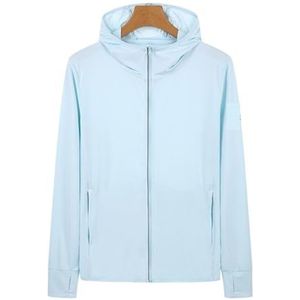 UPF50+ Zonweringsjas voor dames en heren, sportkleding, ijzige zijden leren jas voor wandelen, reizen en sportvissen, zonnebeschermingsjas (blauw, XXL)