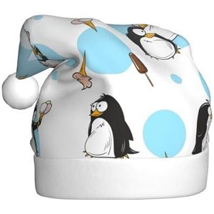 FRESQA Pinguïn Ballon Sneeuwvlok Volwassen Pluche Kerstmuts - Seizoensgebonden Hoed Decoraties, Voor Feesten En Vieringen