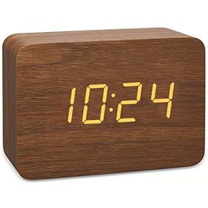 TFA Dostmann - Clocco - Draadloze Wekker - Houtlook - Bruin/Oranje